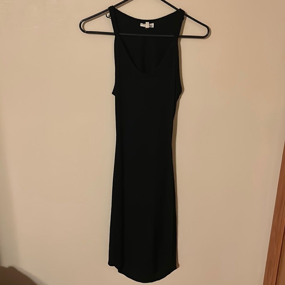 Wilfred Free Cut-Out Knit Tank Midi body con black Dress